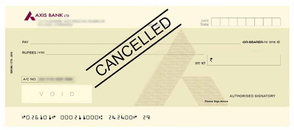 Cancelled cheque