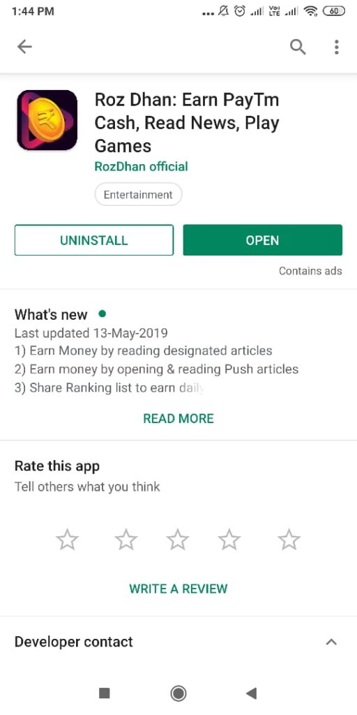 Best Earning App in India RozDhan App