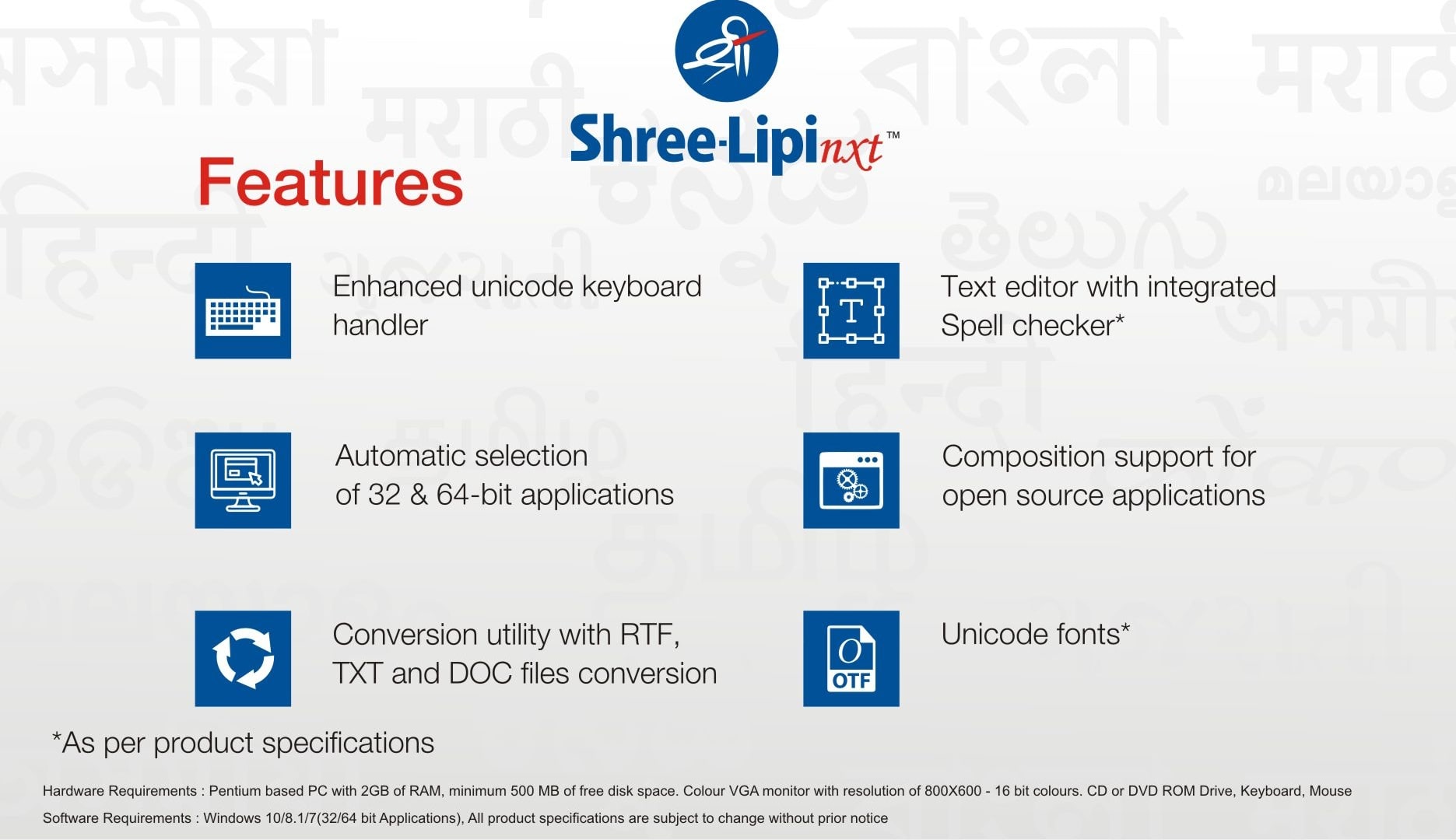 Main Features Of Shree-Lipi